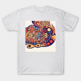 mister pakal the mayan agent astronaut ecopop art T-Shirt